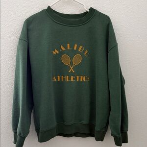 Oversized green crew neck